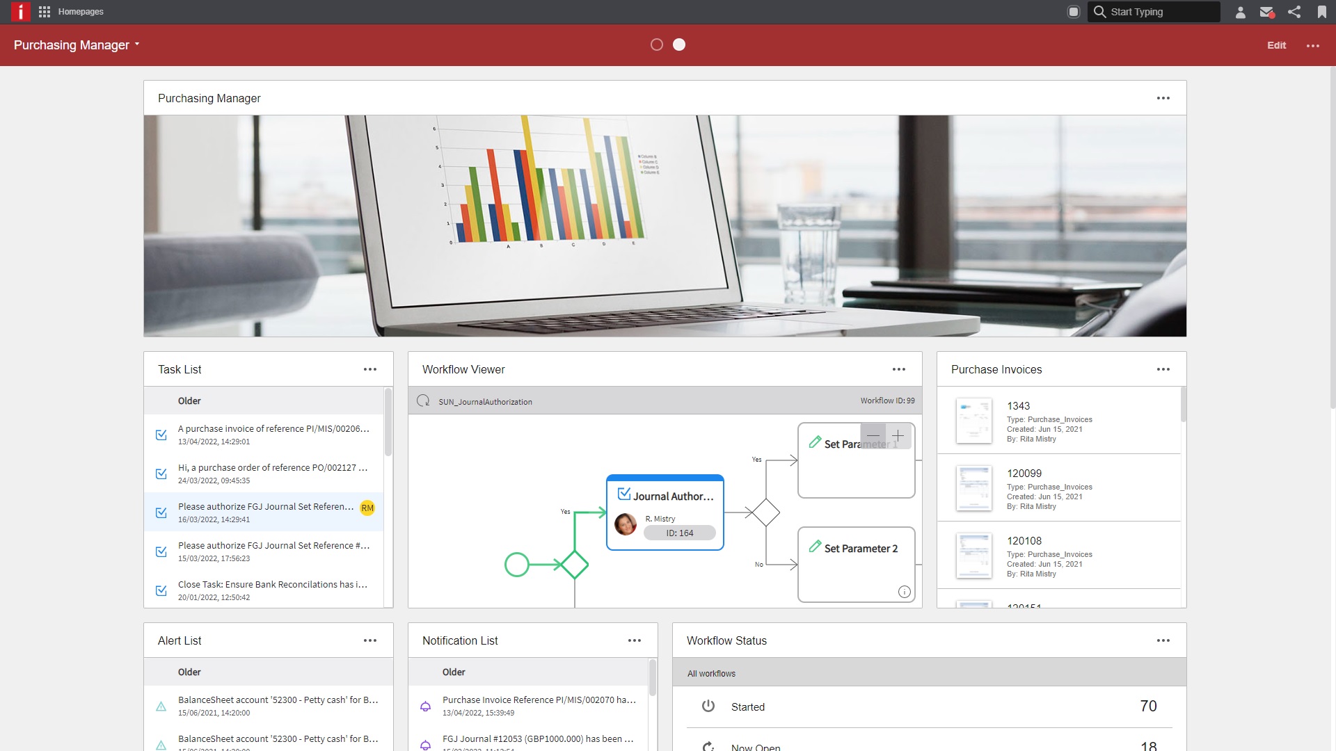 screenshot of Infor SunSystems